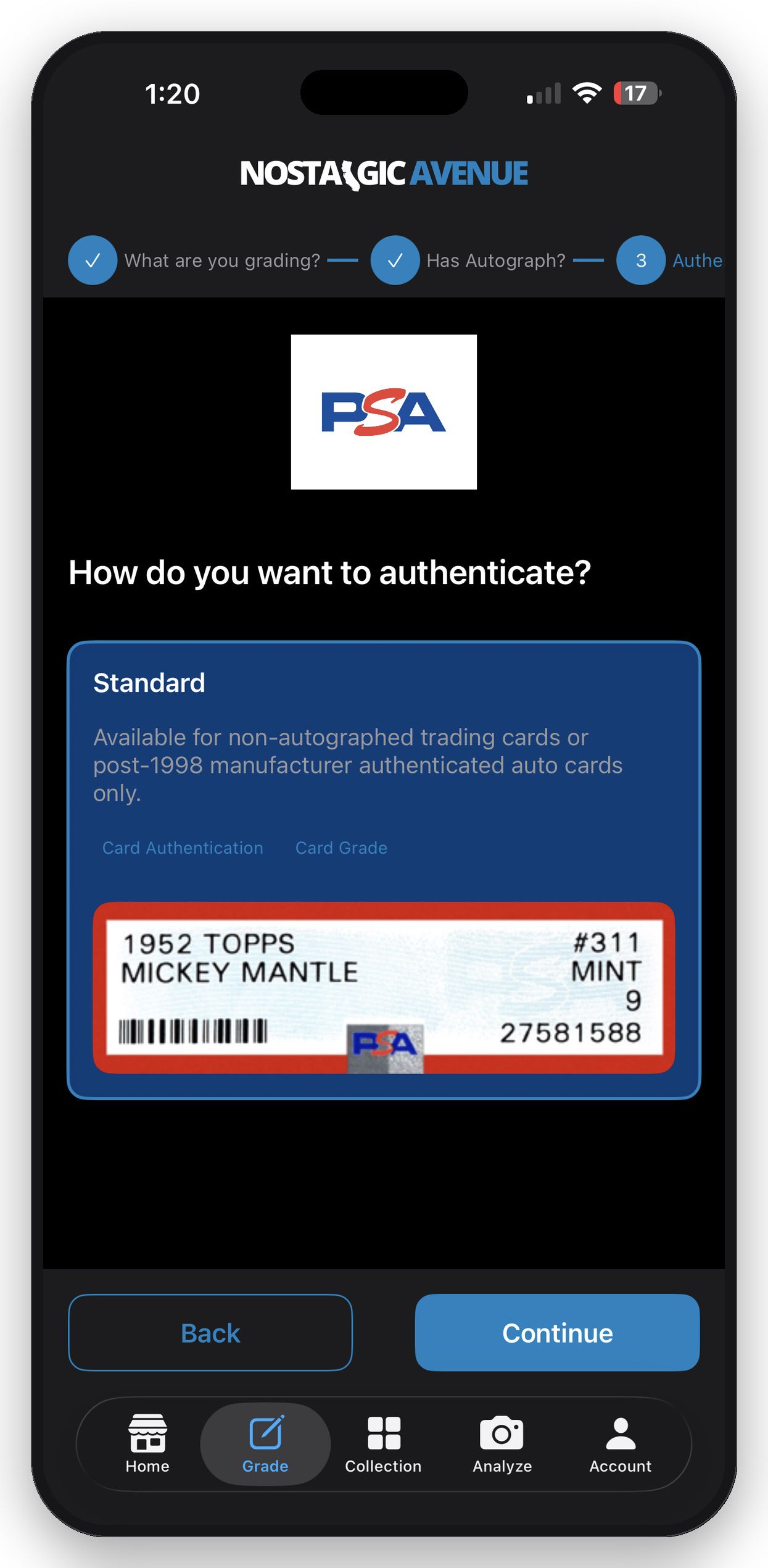 Nostalgic Avenue app — PSA submission wizard